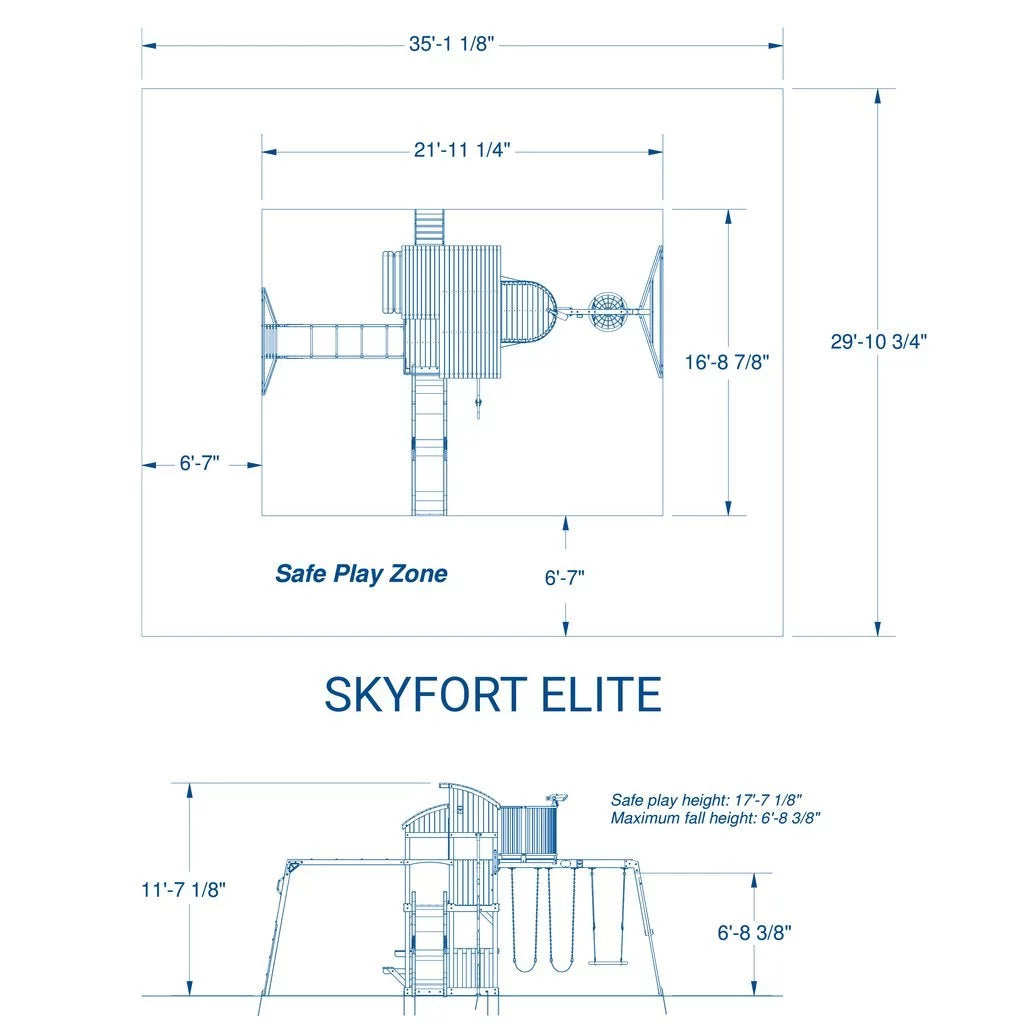 Drewniany Plac Zabaw Skyfort Elite Backyard Discovery Ze zjeżdżalnią, Huśtawkami i Domkiem